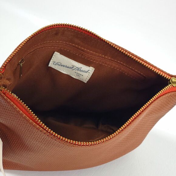 Universal Thread Winged Pouch Makeup Tote Bag Cognac Brown Medium Brand New NWT - Picture 6 of 9